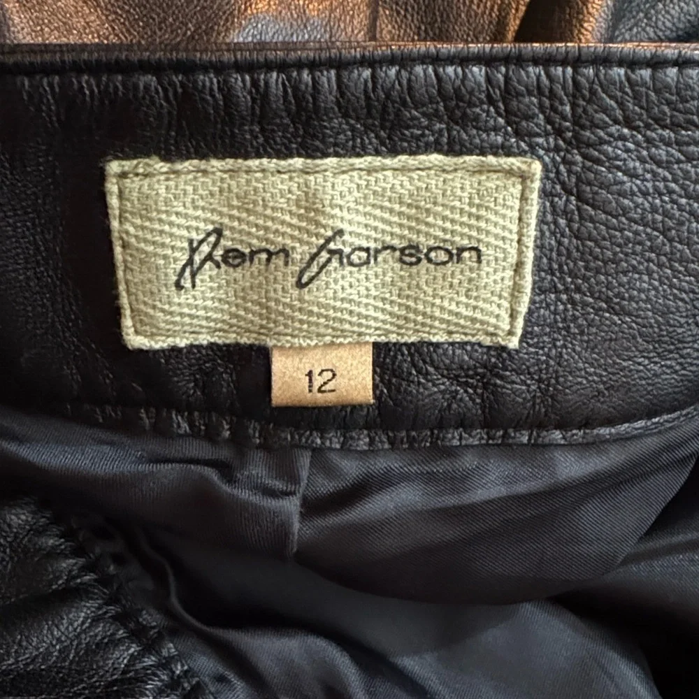 Stunning Rem Garson DARK BROWN Genuine Leather Pants NWOT Vintage?